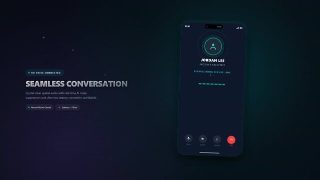 Smartphone interface displaying active encrypted voice call
