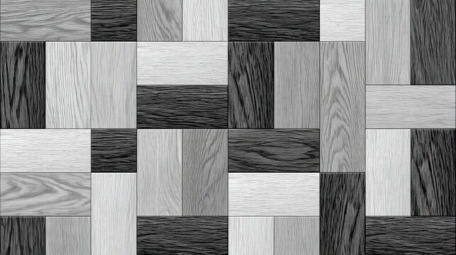 Grey wood-look plank flooring texture, staggered wood grain tile, seamless indoor floor surface