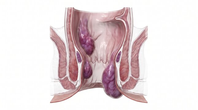 Internal and External Hemorrhoids Anal Canal Anatomy Model