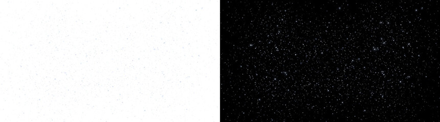 Stars scattered evenly across a dark starry night sky for space and astronomy designs in PNG, Transparent and Black Background Versions © Crafter