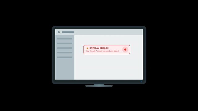 Cyber Security Concept with Computer Screen Displaying Error Message and Database Decryption Process.
