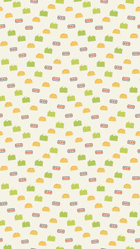 Taco and abstract shapes seamless pattern