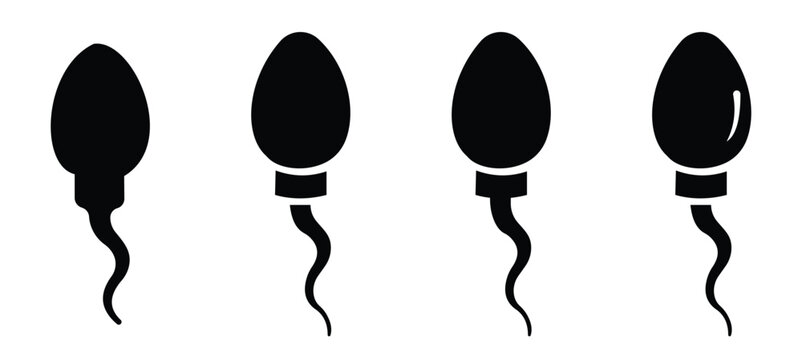 Sperm Cell Icon Male Fertility Reproductive Health Symbol Design 