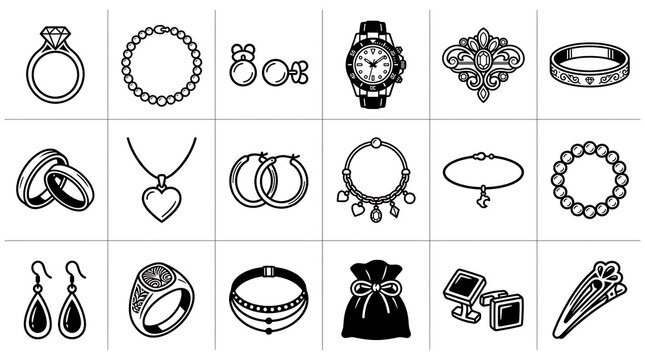 Elegant Jewelry Set White Background