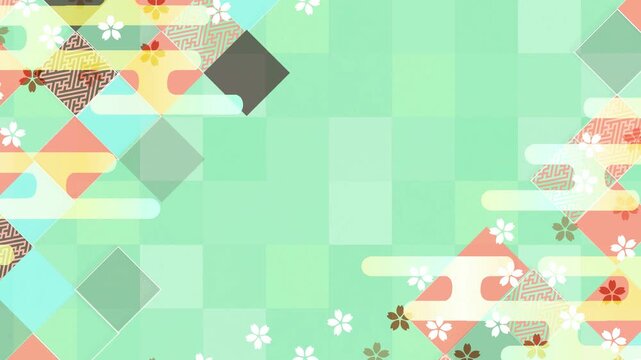 Japanese style patterns with cherry blossoms 4K