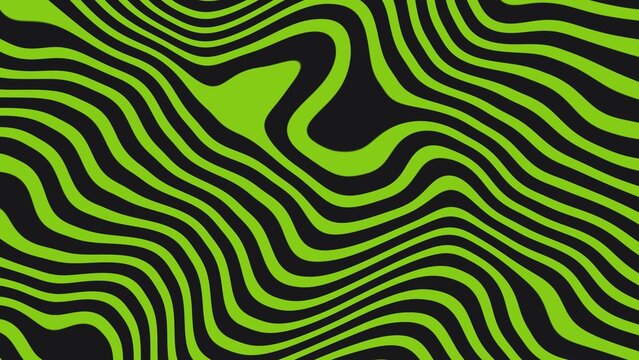 Vibrant green wavy liquid lines creating trippy abstract background pattern