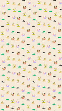 Stylized island nature pattern