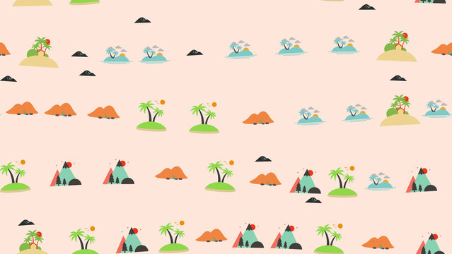 Tropical Islands and Mountains Pattern