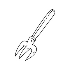 Obraz premium Pitchfork outline vector illustration 