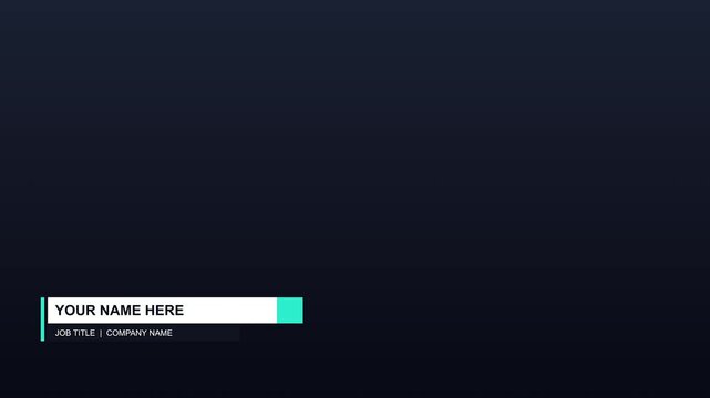 Clean lower third template with animated modern text block for corporate presentations and video branding