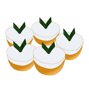 Kue Talam Ubi Indonesian Traditional Sweet Potato Cake Illustration