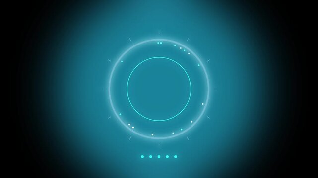 Digital countdown timer with glowing neon numbers and circular interface for video introductions and event start