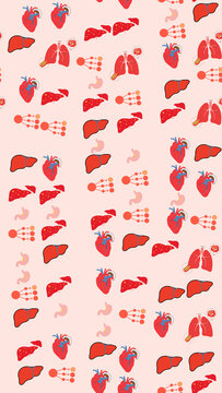 Human organs and biological diagrams pattern