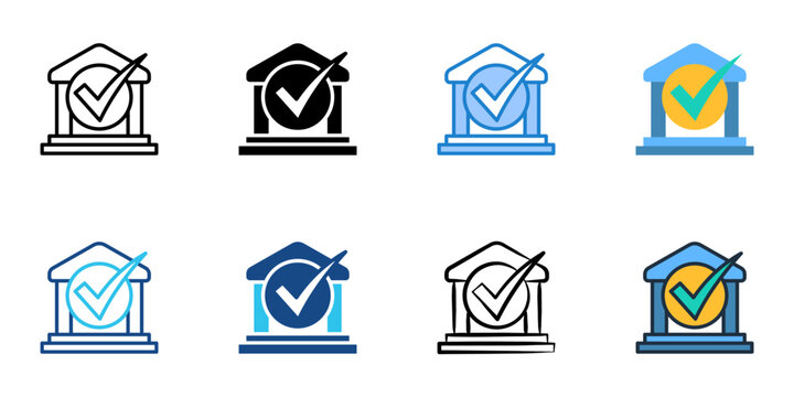 Compliance icons set multiple style collection. Editable stroke 