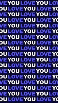 Letters spelling love create a continuous repeating pattern on a dark blue background.