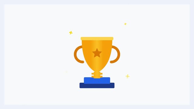 Animated Gold Winner Trophy Cup Motion Graphic