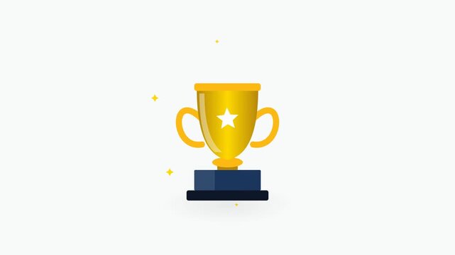 Golden Trophy Cup Animation Celebrating Success and Achievement