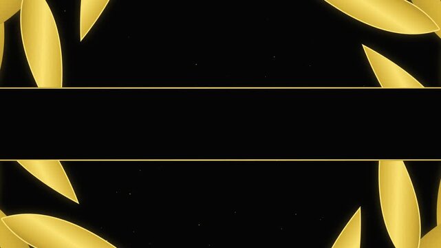 Elegant Luxury Gold Leaf Border on Black Background for Sophisticated Certificate and Invitation Design