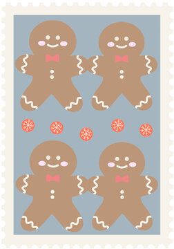 Christmas stamp gingerbread man