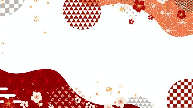 Traditional Japanese Pattern and Flower Illustration 4K