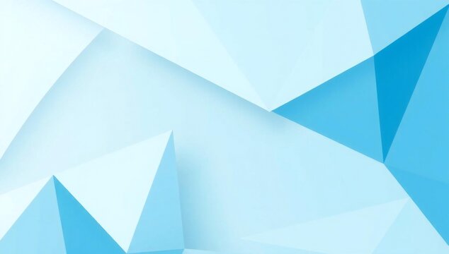 Abstract light blue geometric background with triangle shapes and soft shadows