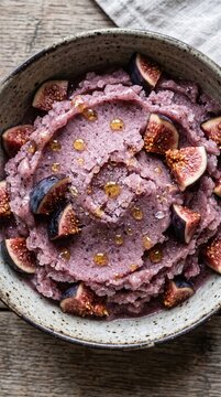 Golden fig honey sorbet tropical indulgent sweet refreshing fruity exotic frozen dessert rustic delight