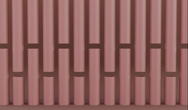 Abstract background, minimalist scene, cylindrical bars, 3D illustration.