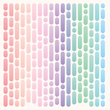 Soft pastel rainbow gradient with rounded lines.