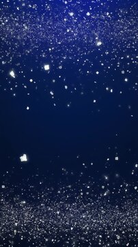 深い青を漂う銀の粒子 シームレスループ動画背景 9:16 4K