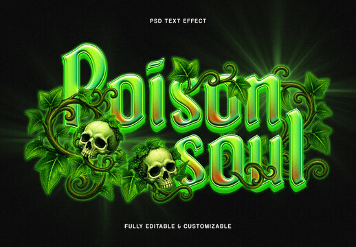 Gothic Green Skull Text Effect