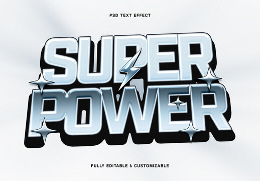 Chrome Metallic Text Effect