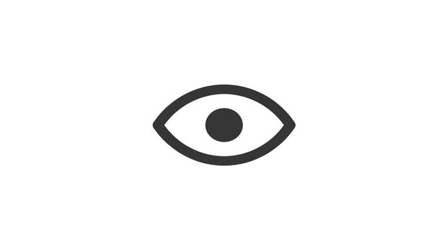 Open eye outline representing view, preview and show visibility