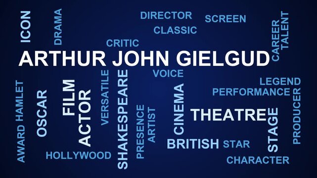 Arthur John Gielgud Word Cloud