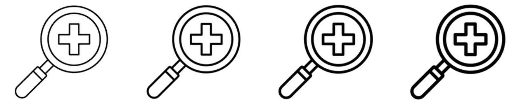 Medical Search Icon Set Different Style Collection