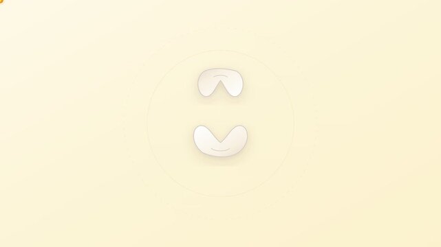 Minimalist abstract graphic motion background featuring glowing white geometric shapes pulsing gently on a bright yellow canvas