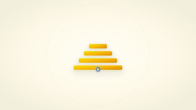 Minimalist abstract financial growth pyramid bars rising upward in clean motion graphic animation video clip