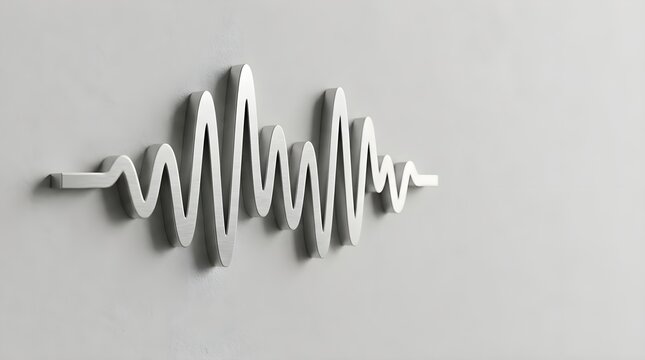 Audio Branding Concept with Blank Sound Wave Logo Sign on Wall