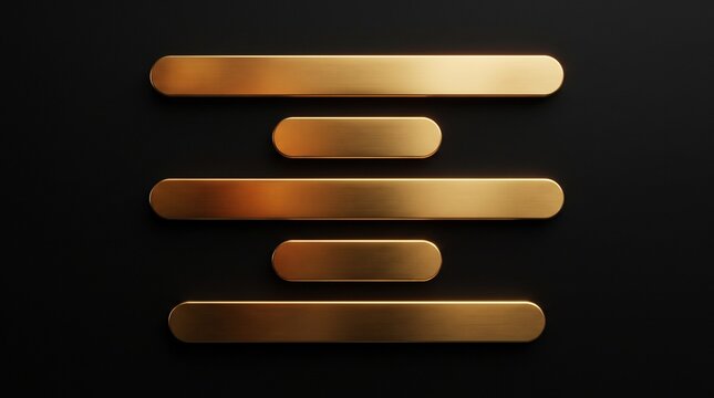 Five horizontal gold bars arranged on a black background