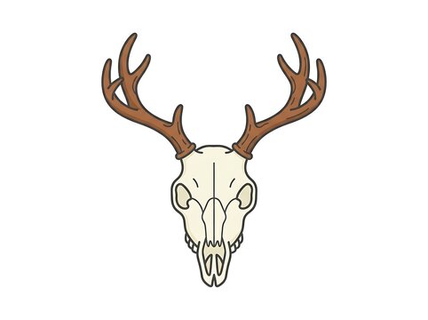 Deer skull antlers vector graphic