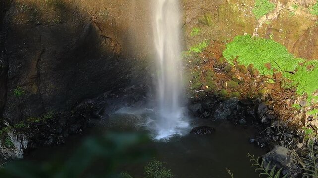 Cimahi Waterfall Cascading Down Cliff in West Java Indonesia