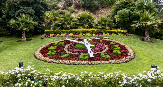 Flower clock in Vina Del Mar near valparaiso Chile