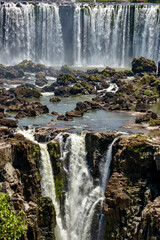 Two-step water fall at Iguazu National Park on Argentina Brazil border © Kaitlind