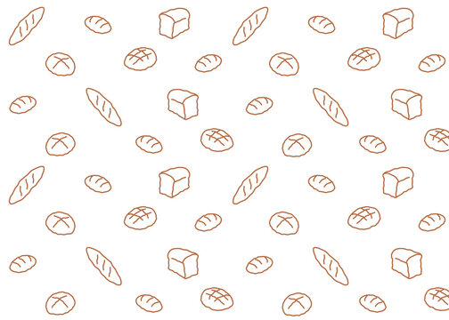 Bakery illustration pattern with transparent background. Food packaging, menu illustration. Hand drawn wrapping design, food business, bakeshop