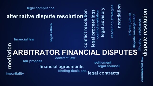Arbitrator Financial Disputes Word Cloud