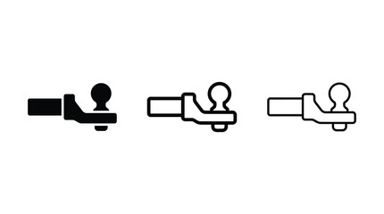 Trailer hitch ball icon set in solid and outline styles © Komola