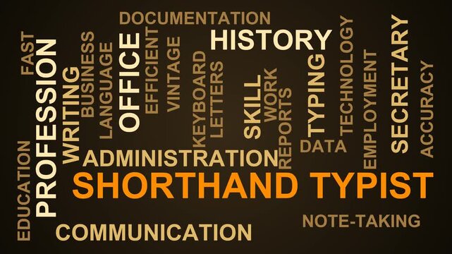Shorthand Typist Word Cloud