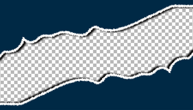 Dark blue torn paper background with ripped edges