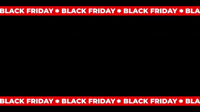 Black friday pattern animation with scrolling text banner on black background. suitable for social media story black friday mega sale promotion animation