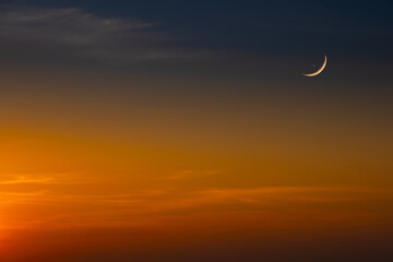 Background night sky of with crescent moon,and stars .Background Greeting card for the holy month of Ramadan of islam   © Media 