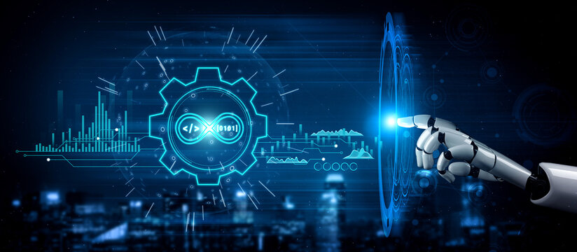 AI in DevOps methodology for software development and IT operations. AI automation of the CI CD pipeline enhances workflow and efficiency. Motif